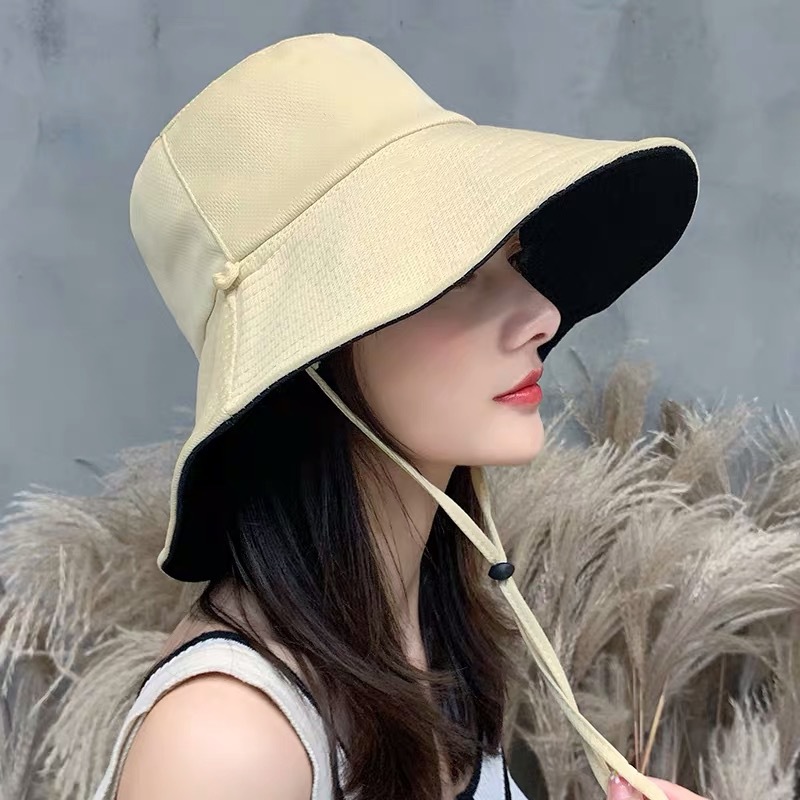 Anti-UV Wide Brim Sun Hat Women Vacation Summer Foldable Bucket Hat Large Brim Korean Beach Fishing Hunting Panama Visor Sun Hat