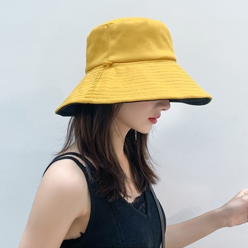 Anti-UV Wide Brim Sun Hat Women Vacation Summer Foldable Bucket Hat Large Brim Korean Beach Fishing Hunting Panama Visor Sun Hat