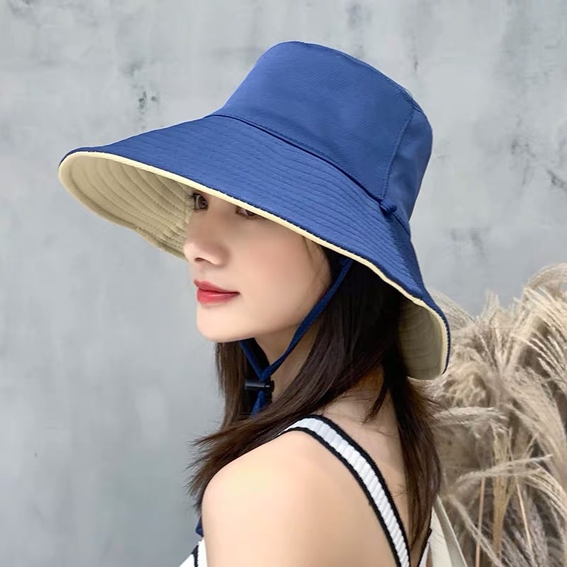 Anti-UV Wide Brim Sun Hat Women Vacation Summer Foldable Bucket Hat Large Brim Korean Beach Fishing Hunting Panama Visor Sun Hat