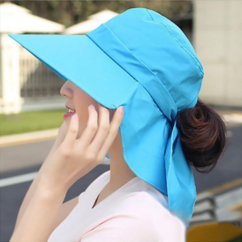 Womens Summer Beach Sun Hats Foldable Big Wide Brim Bucket Caps Sunscreen Anti-UV Fashion Bow Seaside Travel Hats