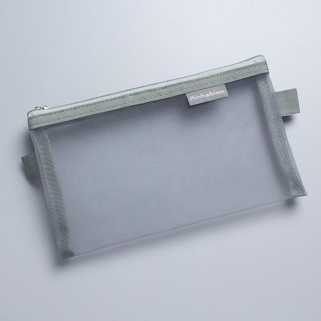 Simple Transparent Mesh Pencil Case Office Student Pencil Cases Nylon Kalem Kutusu School Supplies Pen Box