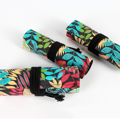 72 Hole Colorful Cloth Pencil Case Stationery Cosmetic Pencil Storage Bag Pencil roll School Supplies 050045