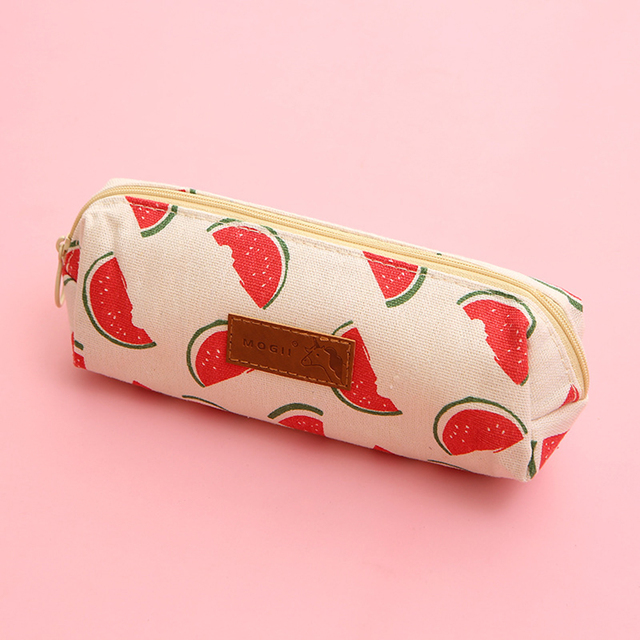 Canvas Pencil Bag Small Flowers Pencil Cases Kawaii Stationery Bag Pencil Pouch Office School Supplies Pen Bag