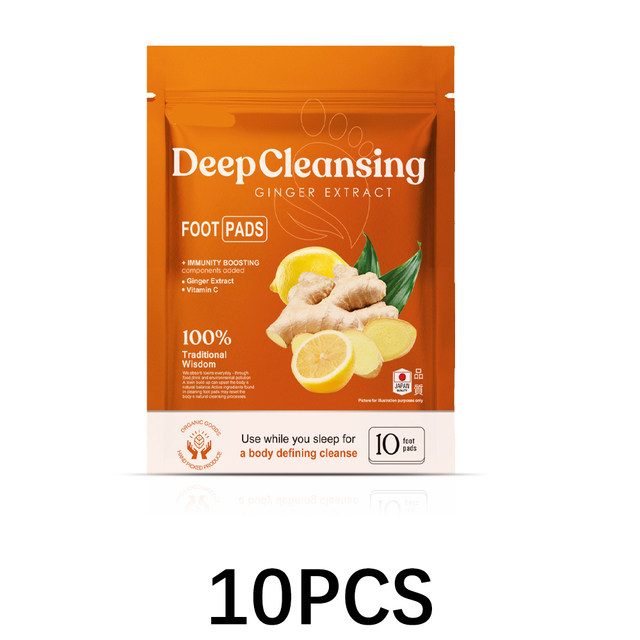 10PCS Ginger Deep Cleansing Foot Pads for Stress Relief Better Sleep Organic Detox Foot Patches Detoxification Foot Care