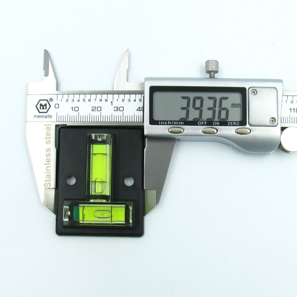 Two Directions Square Level T type bubble spirit level water level indicator Size 50*40mm Balck Color