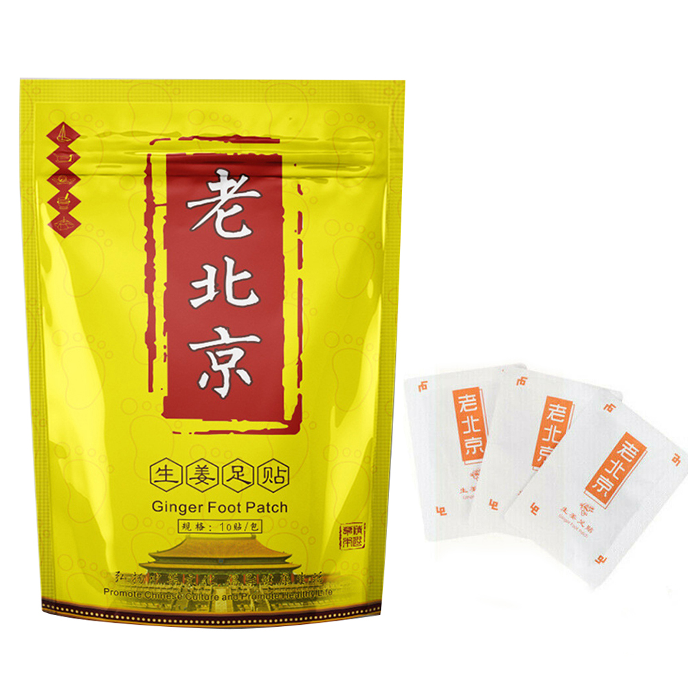 10Pcs Ginger Foot Patch Anti-Swelling Detox Pads Relief Stress Pain Revitalizing Improve Sleep Adhesive Sticker Plaster