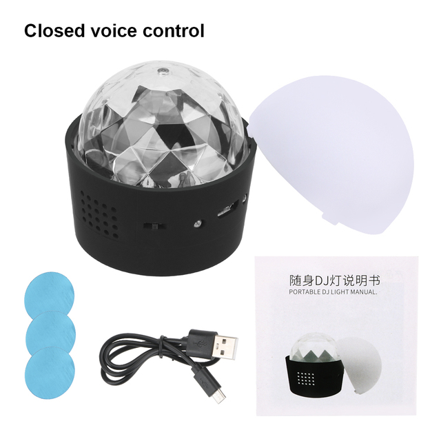 RGB LED Stage Lights Sound Activated Rotating Disco Ball USB Car Ambient Light DJ Party Lights Car Interior Atmosphere Lamp