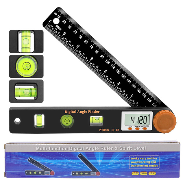 4in1 Measuring angle 0-999.95digital instrument angle inclinometer digital electronic goniometer angle detector level ruler