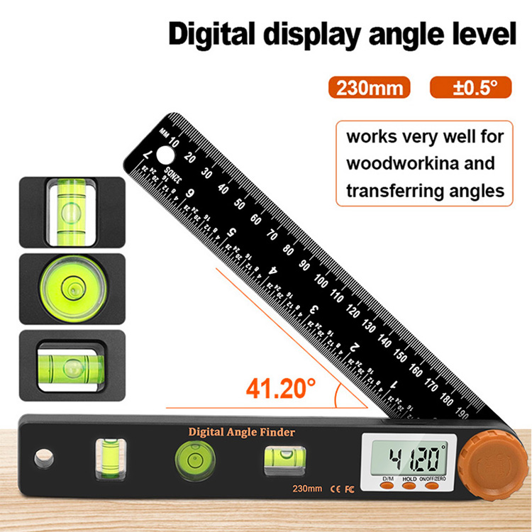 4in1 Measuring angle 0-999.95digital instrument angle inclinometer digital electronic goniometer angle detector level ruler
