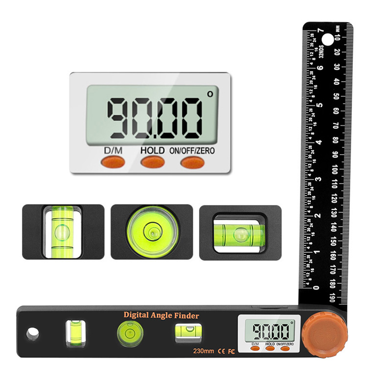 4in1 Measuring angle 0-999.95digital instrument angle inclinometer digital electronic goniometer angle detector level ruler
