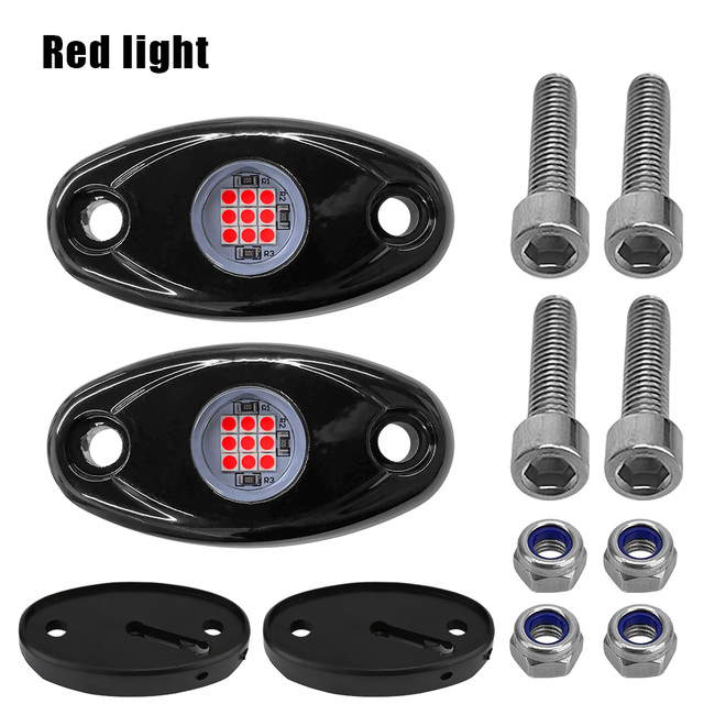 2pc For Jeep Atv Suv Offroad Car Truck Yacht Waterproof LED Rock Lights Underbody Glow 1 Pair Trail Rig Lamp Led Neon Light