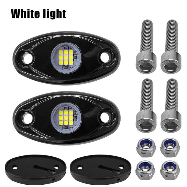 2pc For Jeep Atv Suv Offroad Car Truck Yacht Waterproof LED Rock Lights Underbody Glow 1 Pair Trail Rig Lamp Led Neon Light