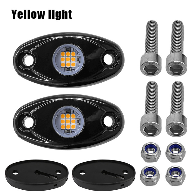 2pc For Jeep Atv Suv Offroad Car Truck Yacht Waterproof LED Rock Lights Underbody Glow 1 Pair Trail Rig Lamp Led Neon Light