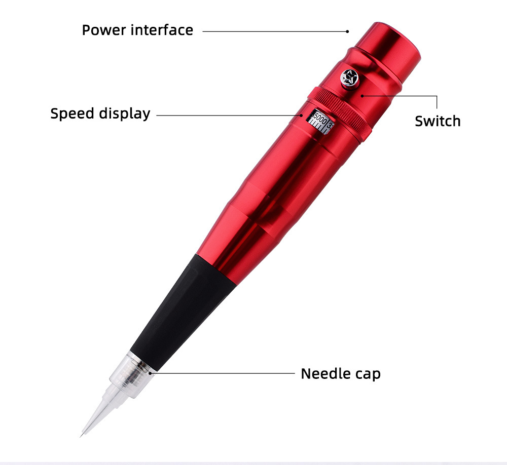 Hot Sell Beauty Tattoo Machine Universal Swiss Motor Permanent Makeup Eyebrow Eyeliner Lip Tattoo Pen With PMU Needle