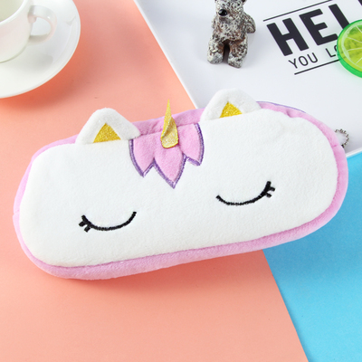 Unicorn zipper High-capacity Pencil Case Quality Plush School Supplies Stationery Gift Pencilcase School Cute Pencil bag
