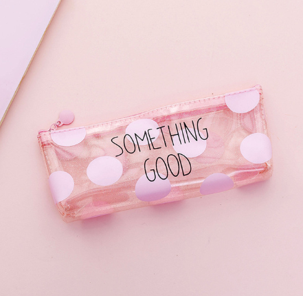 Cute Kawaii pink cat Pencil Case School Supplies for girls Stationery Gift large Pencil bag Transparent pen Bag School Tools