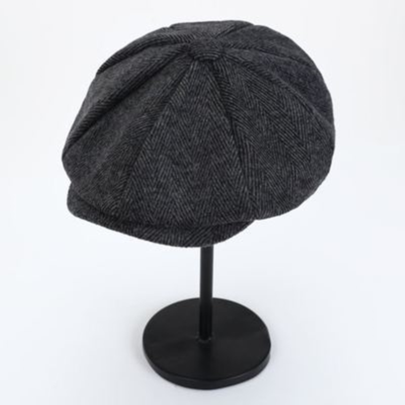 New Retro Newsboy Caps Men Octagonal Hats British Painters Hats Autumn Winter Berets Herringbone Flat Caps Hip Hop Berets