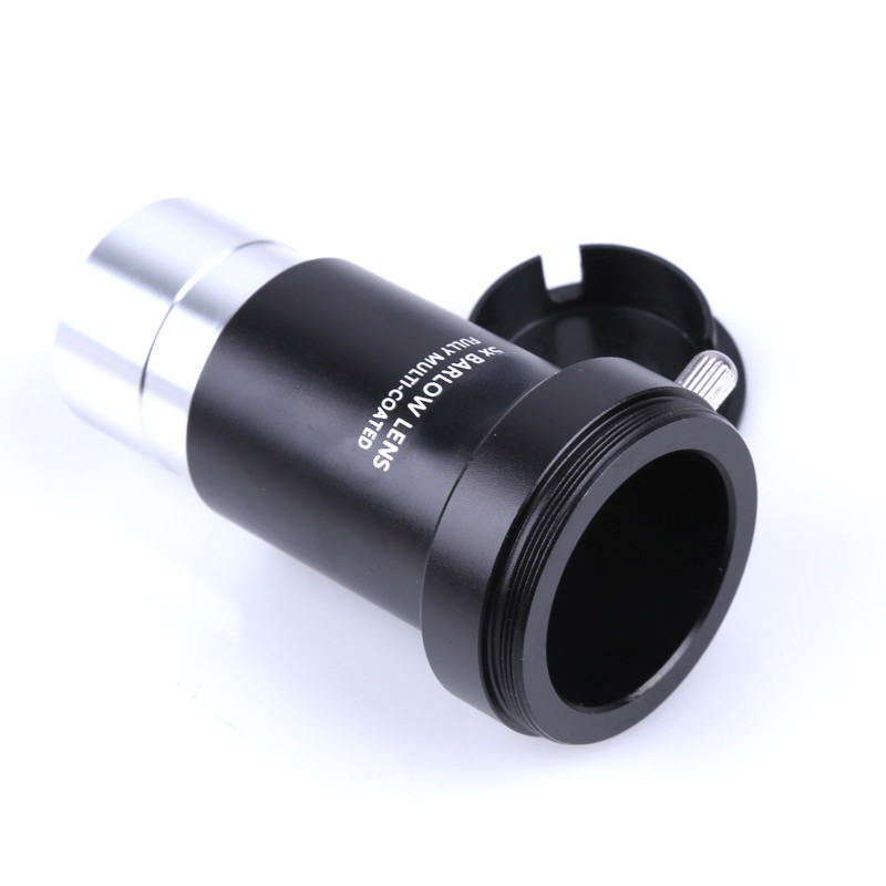 Metal 5X Barlow Lens Multi-layer Coating 1.25 Inches 31.7mm Astronomical Telescope Monocular M42 Thread