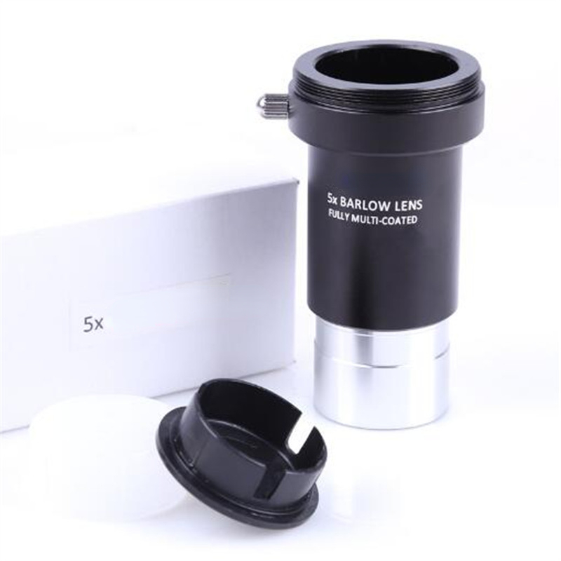 Metal 5X Barlow Lens Multi-layer Coating 1.25 Inches 31.7mm Astronomical Telescope Monocular M42 Thread