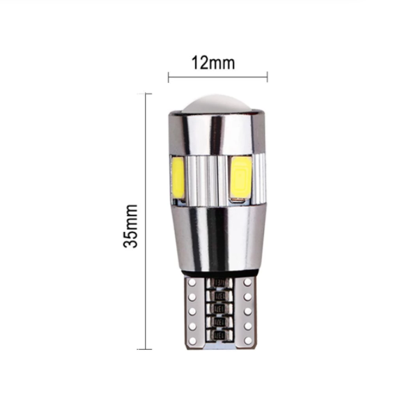 2x Car 5W5 LED Bulb T10 W5W LED Signal Light Canbus 12V 6000K Auto Claerance Wedge Side Reverse Lamps