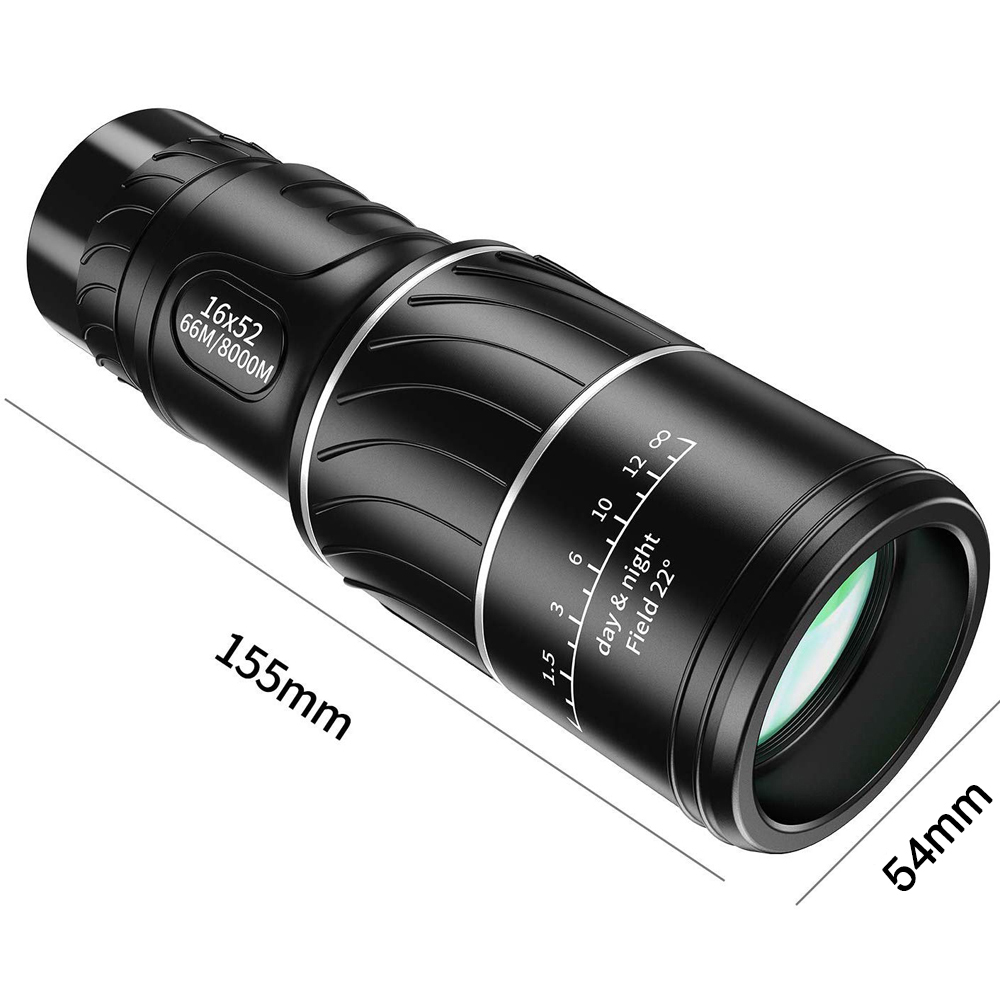Powerful Monocular Telescope 16x52 Dual Focus scope Zoom binoculars Prism Compact Monocle For Hunting camping equipment