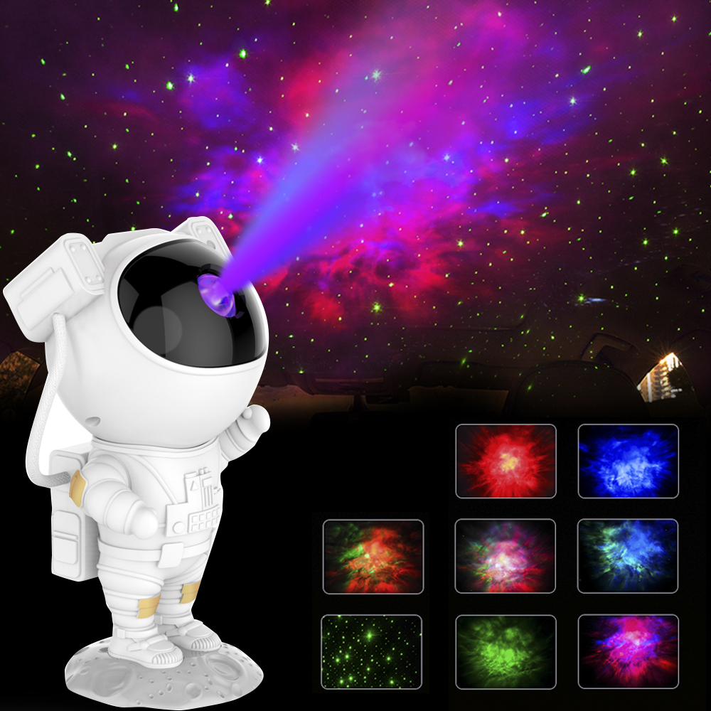 Car Interior RGB Light Astronaut Projector Lens Galaxy Starry Sky Ceiling Ambient Lamp Night Decorative Camper Bedroom Luminaire