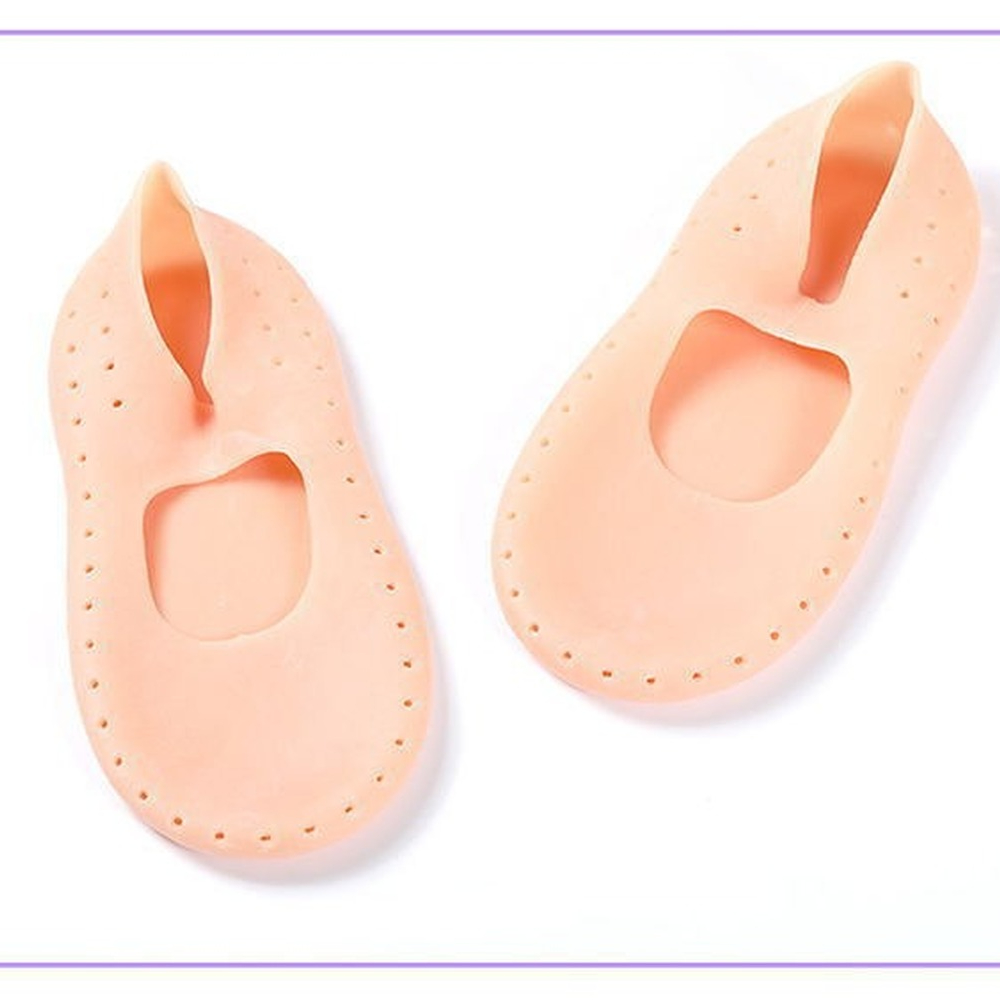 2 Pcs Silicone Insole Gel Sock Foot Care Tool Feet Protector Pain Relief Crack Prevention Moisturize Dead Skin Removal Sock