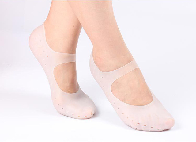 2 Pcs Silicone Insole Gel Sock Foot Care Tool Feet Protector Pain Relief Crack Prevention Moisturize Dead Skin Removal Sock