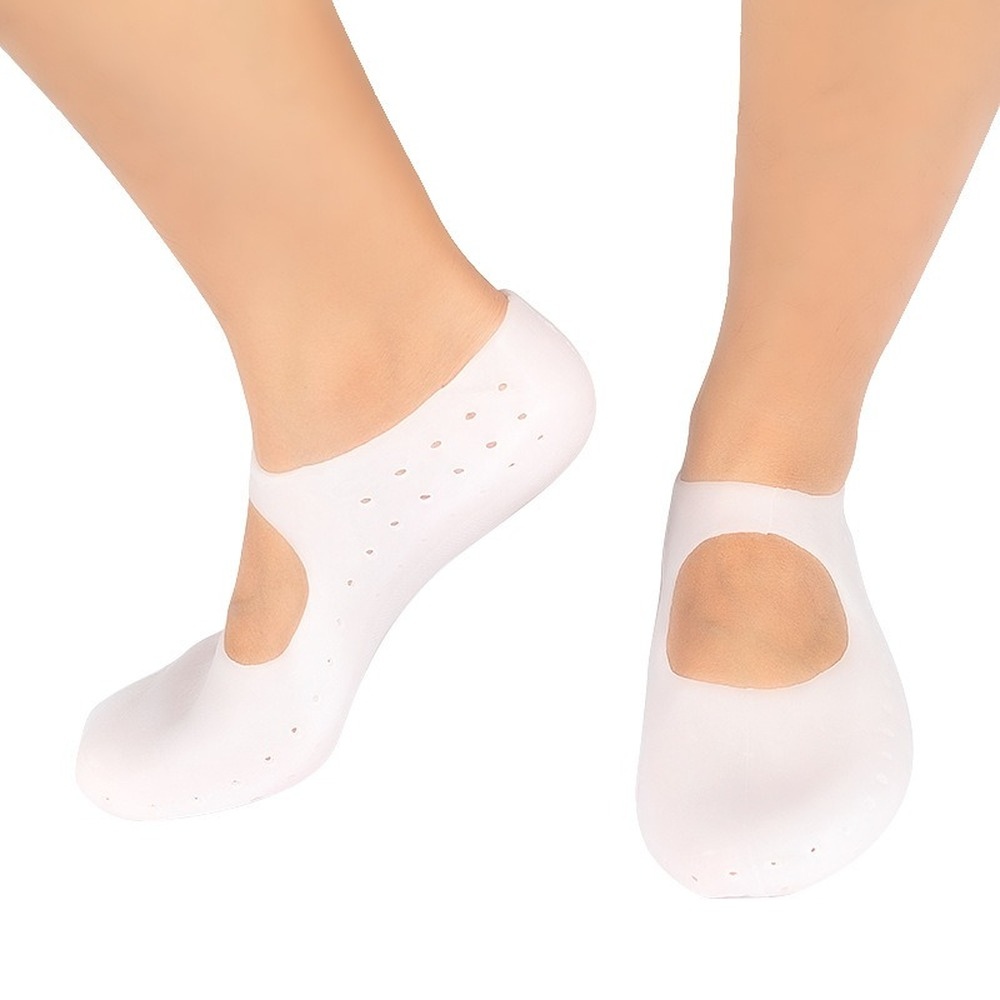 2 Pcs Silicone Insole Gel Sock Foot Care Tool Feet Protector Pain Relief Crack Prevention Moisturize Dead Skin Removal Sock