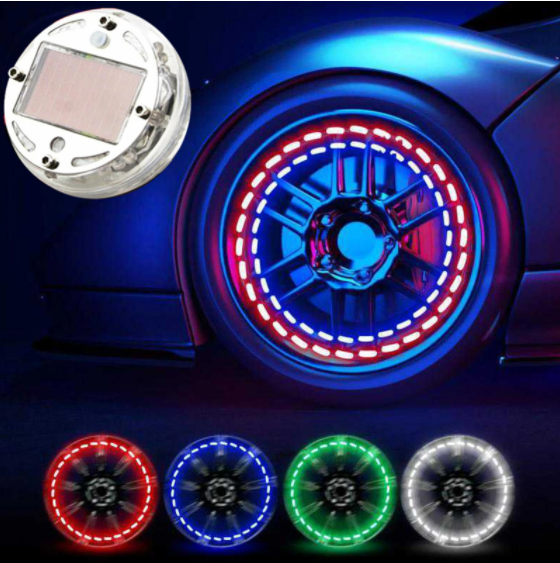 1pc LED Light Solar Energy Flash Car Wheel Light Hub Bulb Tire Tyre Valve Cap Lamp