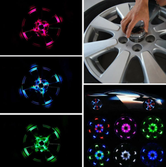 1pc LED Light Solar Energy Flash Car Wheel Light Hub Bulb Tire Tyre Valve Cap Lamp