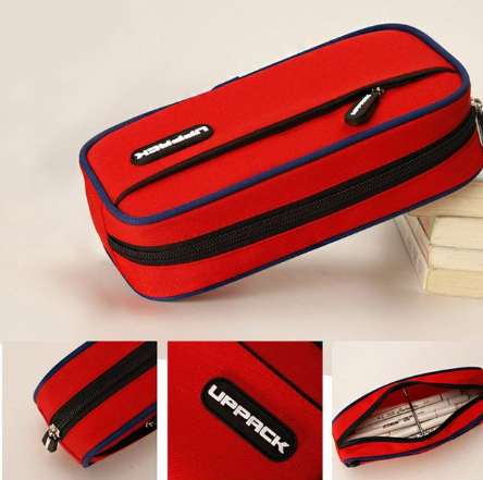 Large capacity Double-layer School Pencil Cases Kawaii Pencil Case Schoolbag Shape Storage Organizer Pouch Pencil Box