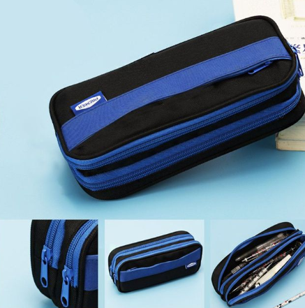 Large capacity Double-layer School Pencil Cases Kawaii Pencil Case Schoolbag Shape Storage Organizer Pouch Pencil Box