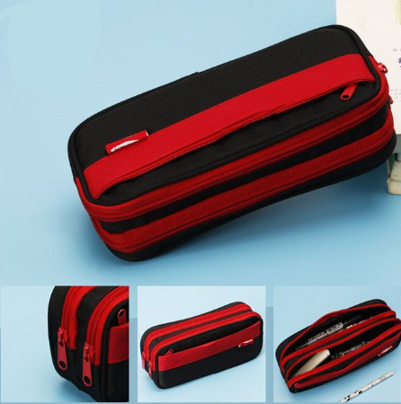 Large capacity Double-layer School Pencil Cases Kawaii Pencil Case Schoolbag Shape Storage Organizer Pouch Pencil Box