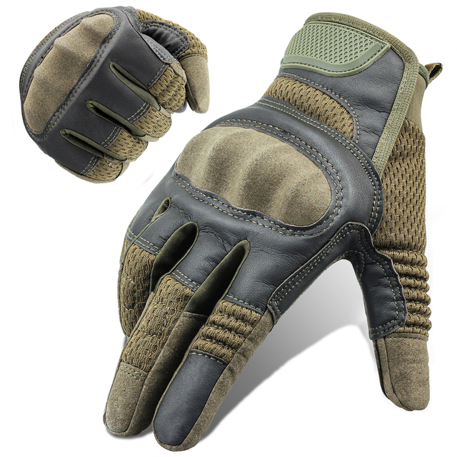 Motorcycle Gloves Men PU Leather Touch Screen BreathableTactical Gloves Motocross Moto Riding Protective Gear