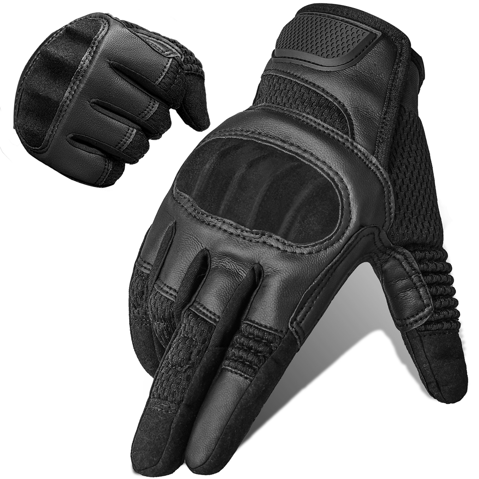 Motorcycle Gloves Men PU Leather Touch Screen BreathableTactical Gloves Motocross Moto Riding Protective Gear