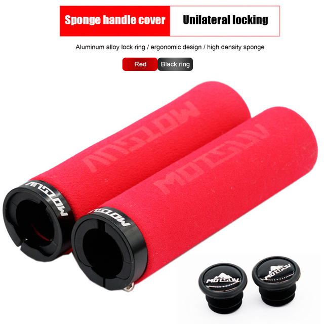 1Pair MTB Bike Handlebar Cover Grips Bicycle Locking Sponge Handle Grip Anti-skid Bar End Cap Plugs Cycling Accessories