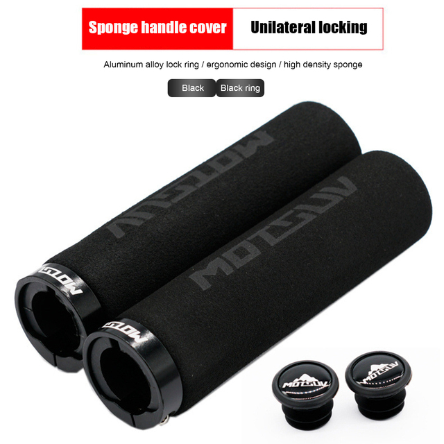 1Pair MTB Bike Handlebar Cover Grips Bicycle Locking Sponge Handle Grip Anti-skid Bar End Cap Plugs Cycling Accessories