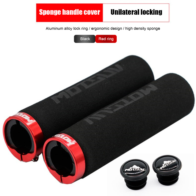 1Pair MTB Bike Handlebar Cover Grips Bicycle Locking Sponge Handle Grip Anti-skid Bar End Cap Plugs Cycling Accessories