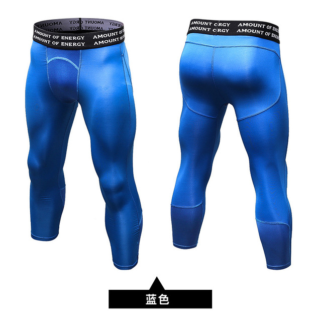 3/4 Compression Leggings Men's Dry Cool Running Workout Athletic Sports Active Tights Leggings