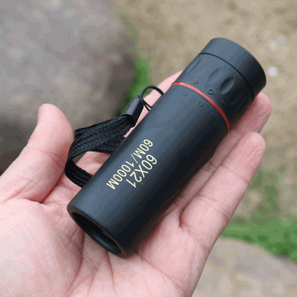 60x21 BAK4 Zoom Monocular Binoculars with Wrist Strap Pocket Mini Portable Telescope Optics Scope for Outdoor Camping Hunting