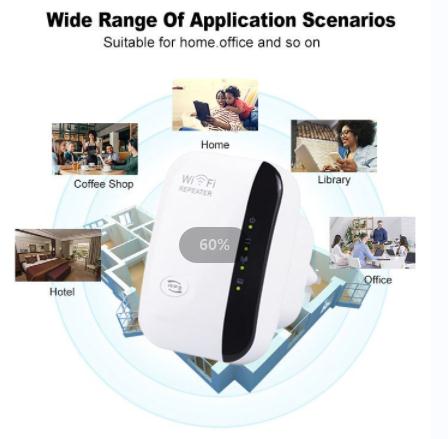 WiFi Repeater  Wifi Signal Booster 2.4G Network LAN Port Wifi Range Extender UP to 300Mbps Wireless