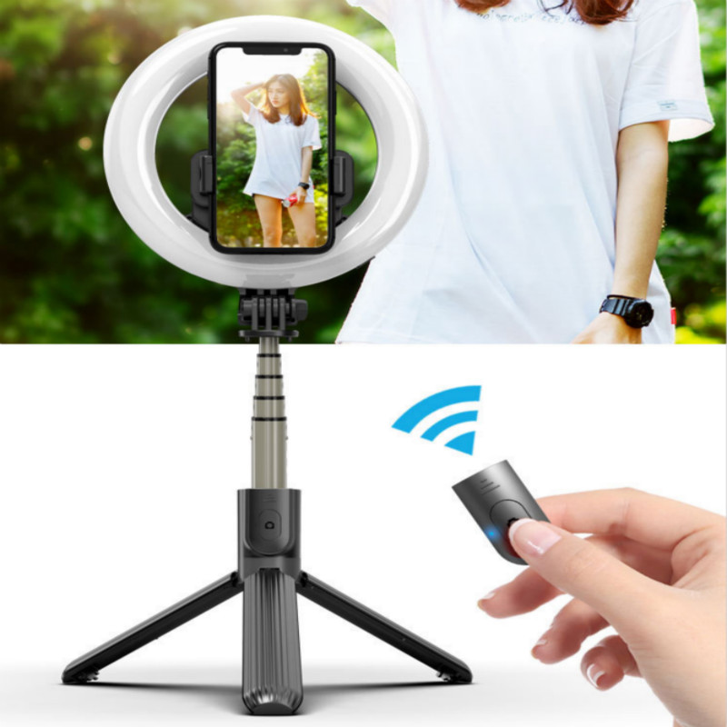 Light Dimmable LED Selfie Ring Light Photography Ring Lamp With Wireless Selfie Stick For Youtube Makeup