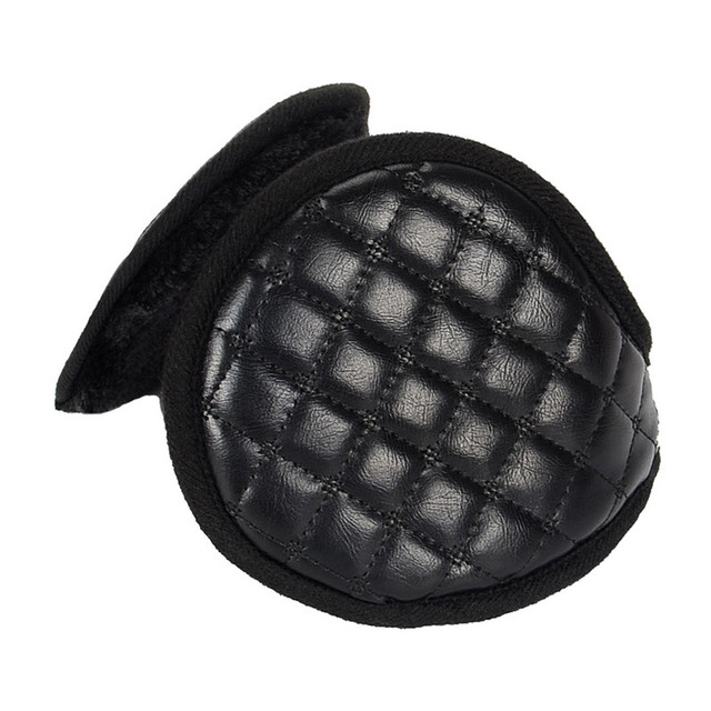 Men Earmuffs Men PU Blank Winter Ear Warmer Muff Cover Black Coffee Warm Ear Muff PU Blank Ear Muffs for Men Women