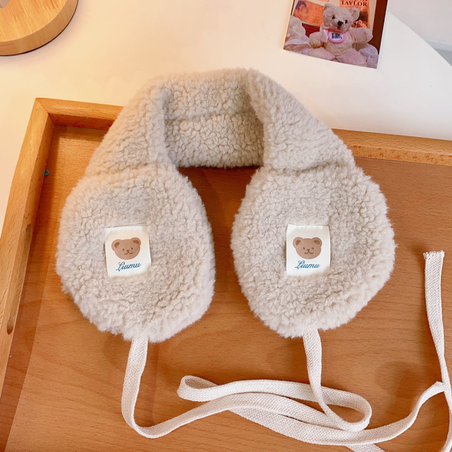 New Fashion Korea Women Winter Warm Plush Earmuff Ear Warmer Cute Bear Adults Kids Tie Plush Earmuffs