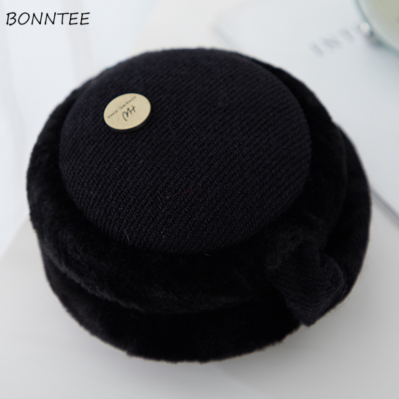 Earmuffs Women Winter Elegant Aesthetic Simple Solid Cotton Plush Womens Ear Warmers Lovely Korean Style Ladies Earmuff