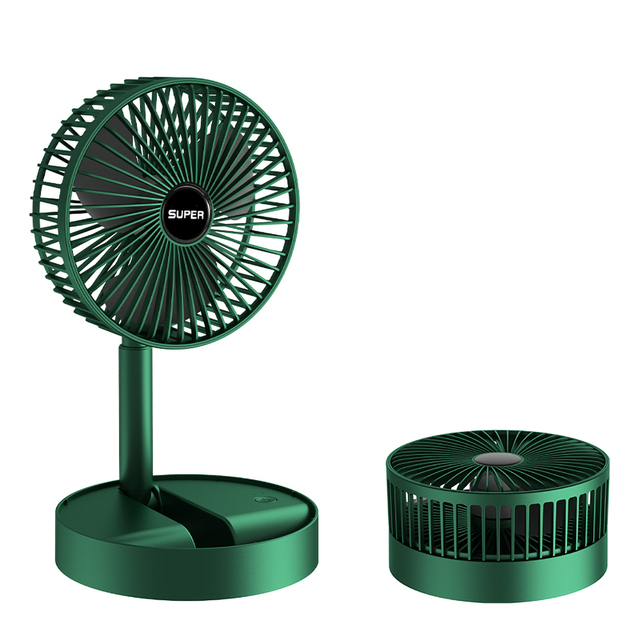 Household Foldable Telescopic Fan Low Noise High Battery Life Standby Mini Electric Fan Portable USB Rechargeable Fan Office