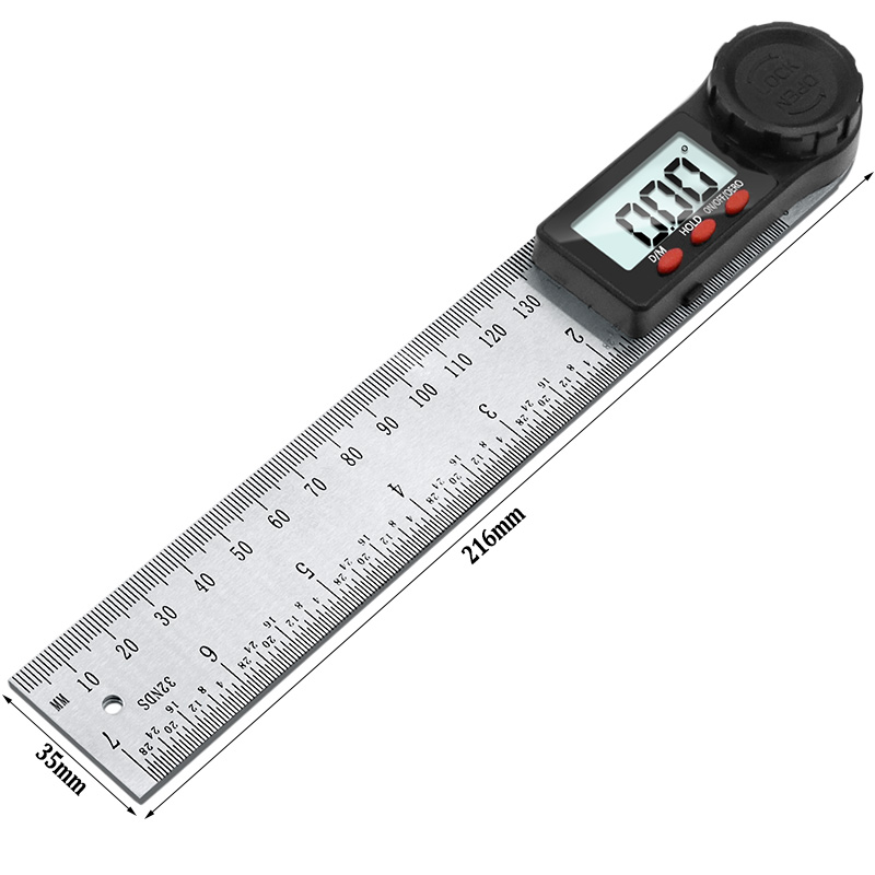 Digital protractor Angle ruler 200mm 8inch angle Finder Meter Stainless Steel 360 degree goniometer inclinometer