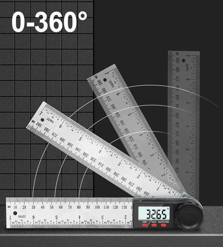 Digital protractor Angle ruler 200mm 8inch angle Finder Meter Stainless Steel 360 degree goniometer inclinometer