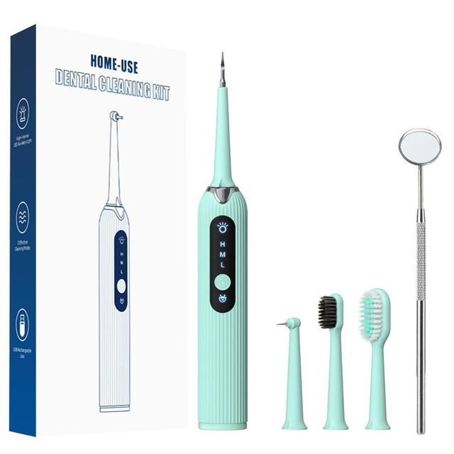 Electric Dental Calculus Household  Remover Plaque Remover Tool Kit with Replacement Heads Mouth Mirror Personal Care